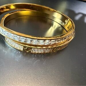 Gold and Silver Crystal Bracelet Set